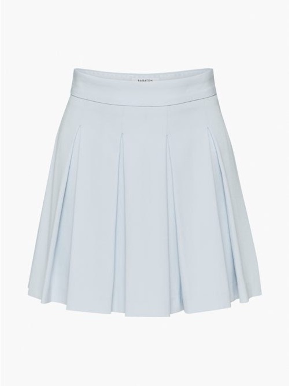 Babaton Pale Blue Box-Pleat Mini Skirt